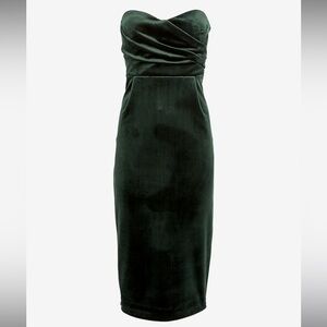 Velvet Sweetheart Neckline Strapless Midi Sheath Dress